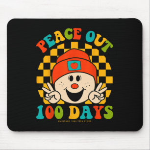 Out 100 Days Of School Teacher Student Eyes Happy Mouse Mat