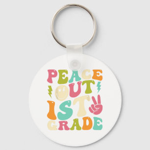Out 1st Grade Groovy Graduation Last Day Of School Key Ring