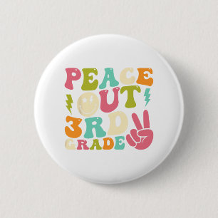 Out 3rd Grade Groovy Graduation Last Day Of School 6 Cm Round Badge