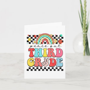 Out 3rd Grade Retro Groovy Happy Last Day Of Schoo Card