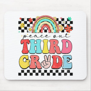 Out 3rd Grade Retro Groovy Happy Last Day Of Schoo Mouse Mat