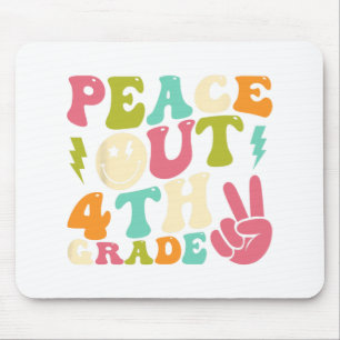 Out 4th Grade Groovy Graduation Last Day Of School Mouse Mat