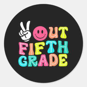 Out 5th Grade Graduation Cl 2024 Last Day Of Schoo Classic Round Sticker