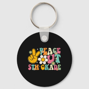 Out 5th Grade Graduation Last Day Of School Groovy Key Ring