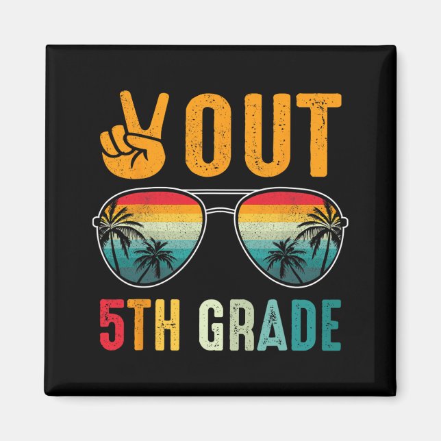 Out 5th Grade Retro Graduation Last Day Of School  Magnet (Front)