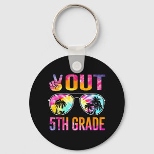 Out 5th Grade Tie Dye Graduation Last Day Of Schoo Key Ring