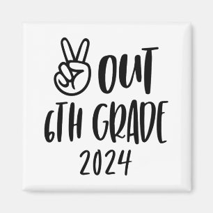 Out 6th Grade Tie Dye Graduation Last Day Of Schoo Magnet