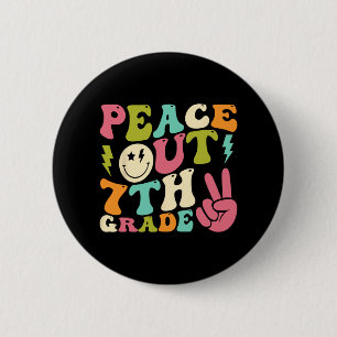 Out 7th Grade Groovy Graduation Last Day Of School 6 Cm Round Badge