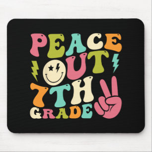 Out 7th Grade Groovy Graduation Last Day Of School Mouse Mat