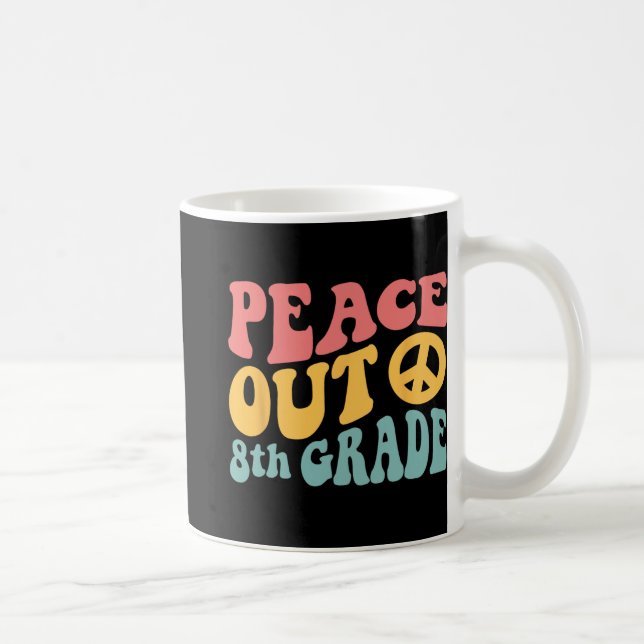 Out 8th Grade Funny Retro 70's Last Day Of 8th Gra Coffee Mug (Right)
