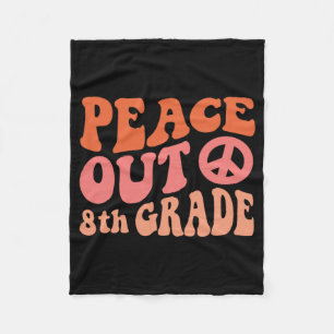 Out 8th Grade Funny Retro 70's Last Day Of 8th Gra Fleece Blanket