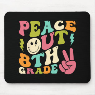 Out 8th Grade Groovy Graduation Last Day Of School Mouse Mat