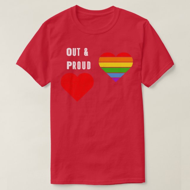 Out And Proud  LGBT Pride Month Tee LGBTQ Supporte (Design Front)