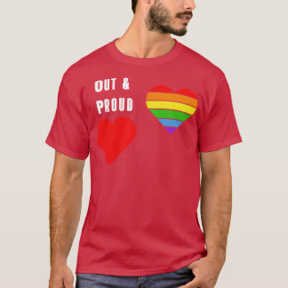 Out And Proud LGBT Pride Month Tee LGBTQ Supporte