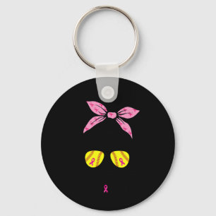Out Breast Cancer Awareness Softball Mum Women Key Ring