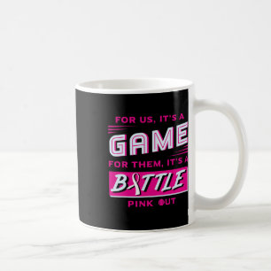 Out Breast Cancer Softball Ball Pink Ribbon Mammog Coffee Mug