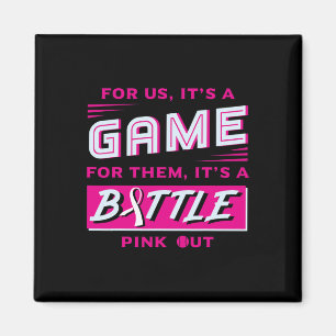 Out Breast Cancer Softball Ball Pink Ribbon Mammog Magnet