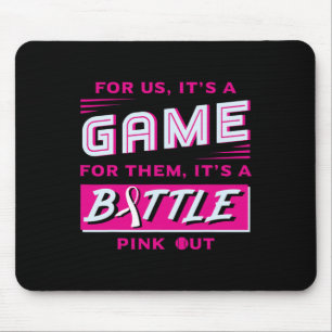 Out Breast Cancer Softball Ball Pink Ribbon Mammog Mouse Mat