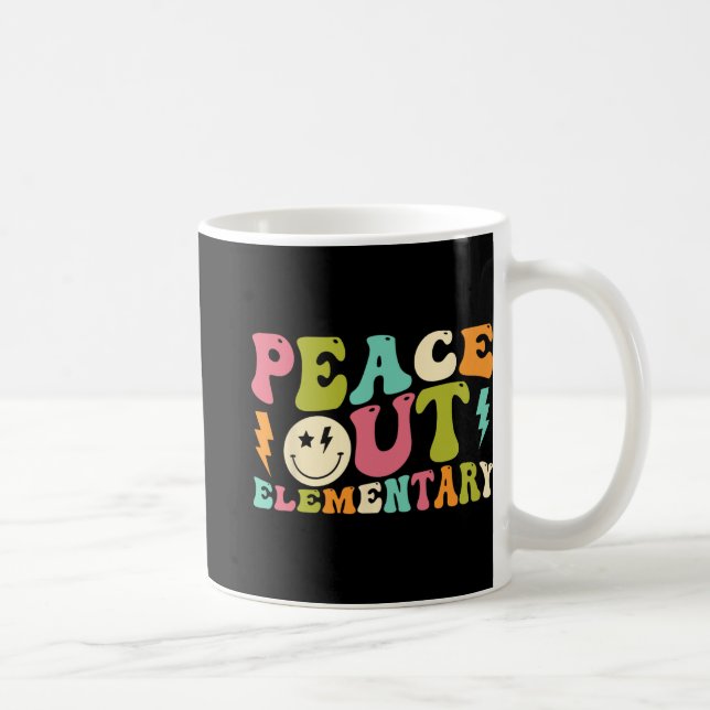 Out Elementary Groovy Graduation Last Day Of Schoo Coffee Mug (Right)