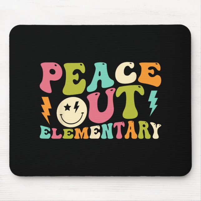 Out Elementary Groovy Graduation Last Day Of Schoo Mouse Mat (Front)