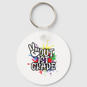 Out First 1st Grade Cl Of 2023 - Happy Last Day Key Ring