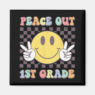 Out First Grade Cute Groovy Last Day Of 1st Grade Magnet