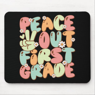 Out First Grade Groovy Last Day Of 1st Grade Schoo Mouse Mat