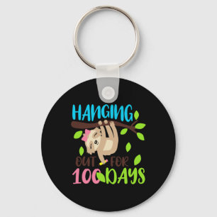 Out For 100 Days Sloth 100th Days Of School Gifts Key Ring