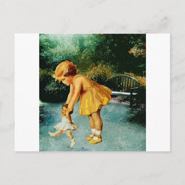 OUT FOR A STROLL IN THE GARDEN POSTCARD (Front)