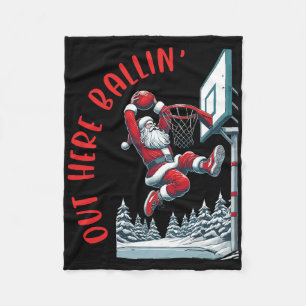 Out Here Llin' Santa Play Sketll Christmas Sketll Fleece Blanket