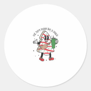 out here lookin like a snack boojee cute christmas classic round sticker