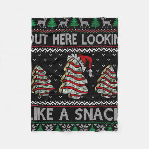 Out Here Lookin' Like A Snack Christmas Cakes Debb Fleece Blanket