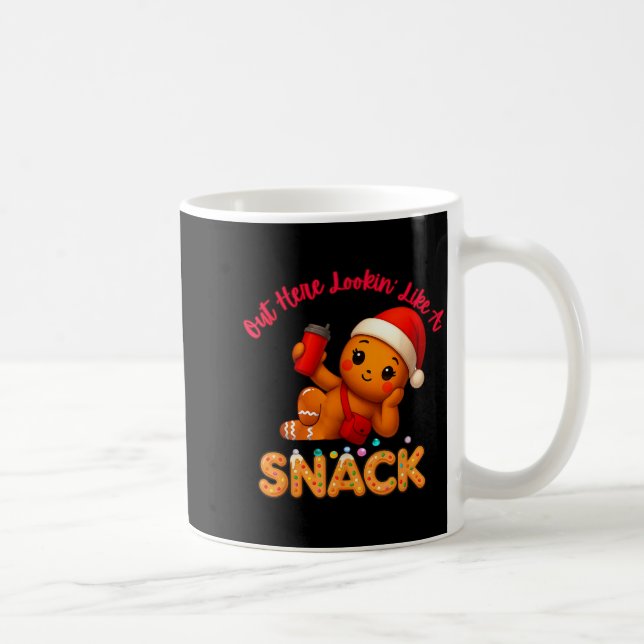 Out Here Looking Like A Snack Funny Xmas Light Gin Coffee Mug (Right)