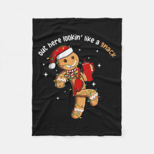 Out Here Looking Like A Snack Funny Xmas Light Gin Fleece Blanket