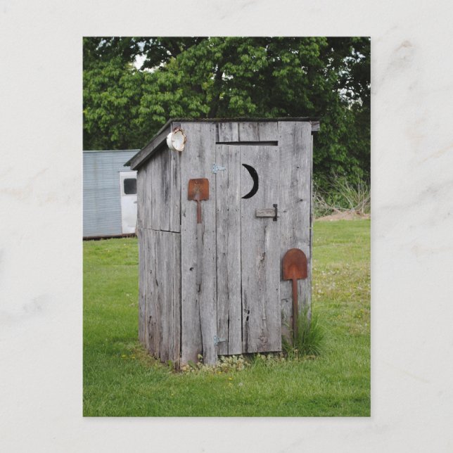 Out House Stands Ready Postcard (Front)