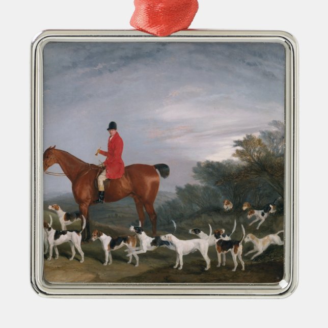Out Hunting, 1841 Metal Tree Decoration (Front)