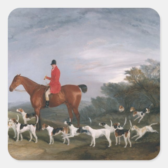 Out Hunting, 1841 Square Sticker (Front)