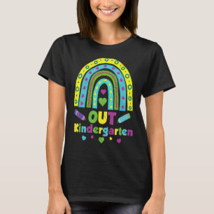 Out Kindergarten Boho Rainbow Peace School Kinder  T-Shirt