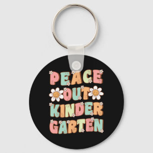 Out Kindergarten Cute Groovy Last Day Of Kindergar Key Ring