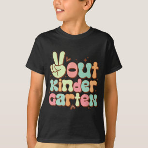 Out Kindergarten Cute Groovy Last Day Of Kindergar T-Shirt