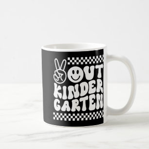 Out Kindergarten Cute Groovy Last Day Of School Coffee Mug