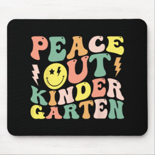 Out Kindergarten Groovy Graduation Last Day Of Sch Mouse Mat
