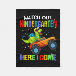 Out Kindergarten Here I Come First Day Of Dinosaur Fleece Blanket