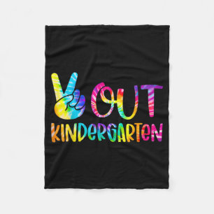 Out Kindergarten Tie Dye Graduation Last Day Of Sc Fleece Blanket