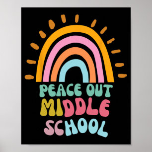 Out Middle School Groovy Graduation Last Day Of Sc Poster