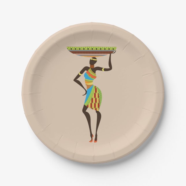 Out of Africa theme dinner party Paper Plate (Front)