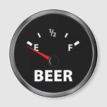 Out of Beer Fuel Gauge Magnet<br><div class="desc">Beer is essential to life.  You can let your friends know you need more without saying a word by wearing this funny design.</div>