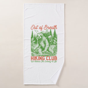 Out of Breath Funny Sloth Hiking Club Bath Towel