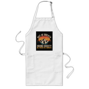 Out of Breath Hiking Society Funny Hiking Long Apron