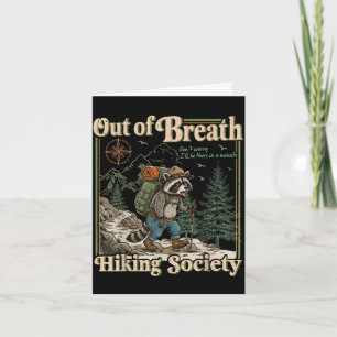Out of breath hiking society funny matching card